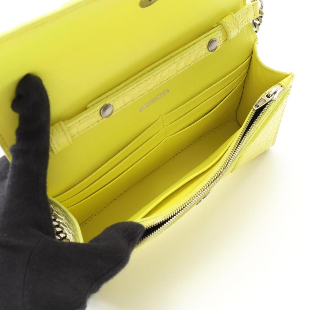 Balenciaga Hourglass Shoulder Bag Leather Yellow - Picture 3 of 5